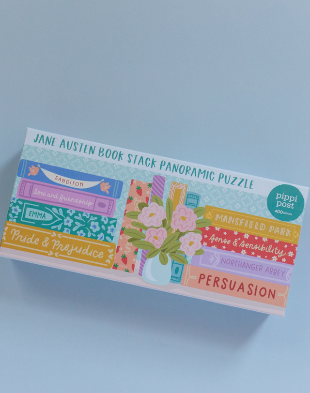 Jane Austen Book Stack - 400 Piece Panoramic Jigsaw Puzzle, 3 of 8