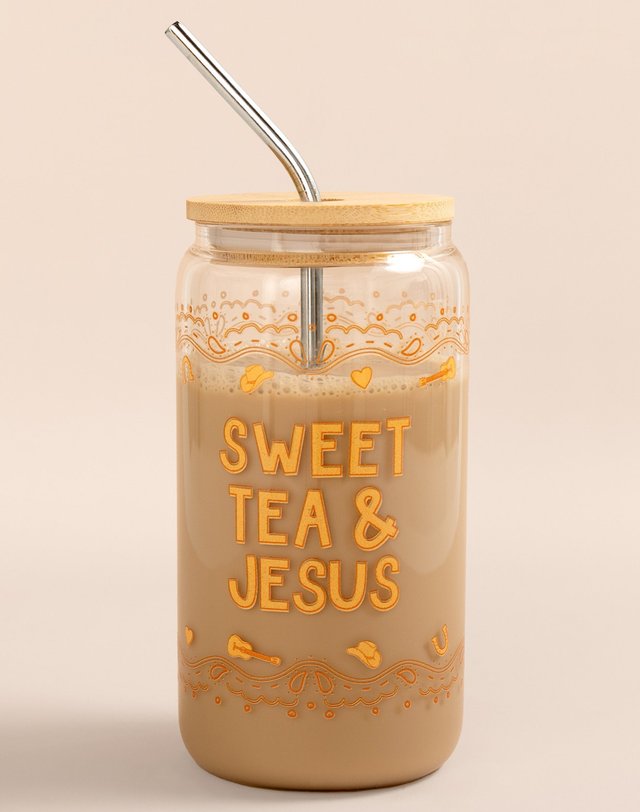 Sweet Tea & Jesus Western Glass Can, 2 of 2