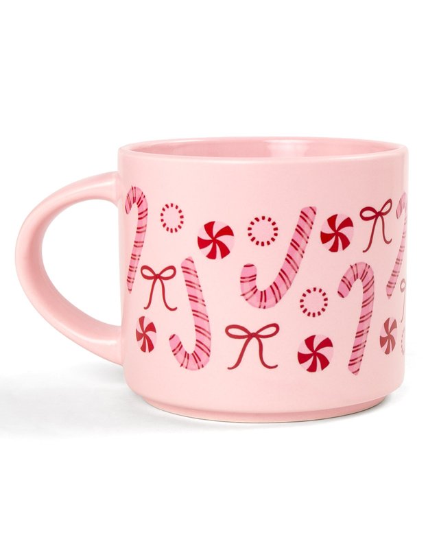 Peppermint Candy Canes Large Ceramic Christmas Mug, 2 of 2