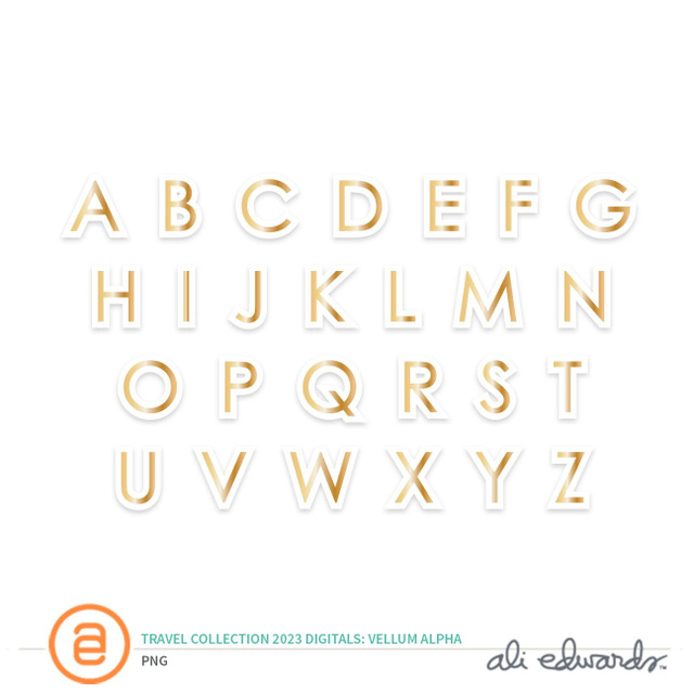 Travel Collection 2023 Digital Vellum Alphas, 1 of 1