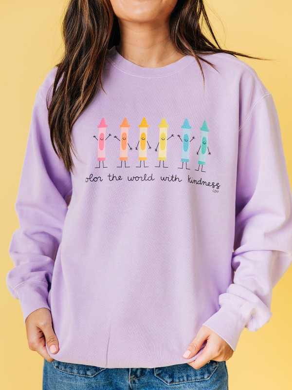 Color the World with Kindness Sweatshirt - Orchid, 1 of 3