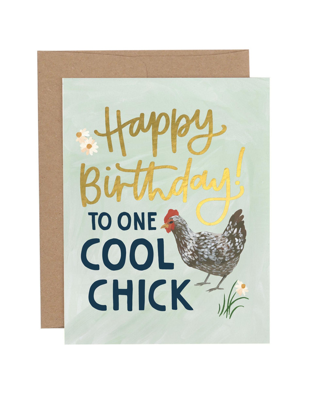 Happy Birthday To One Cool Chick Birthday Greeting Card, 1 of 1
