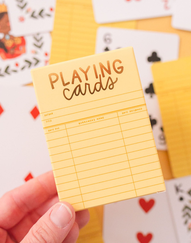 Yellow Library Card Deck Of Playing Cards, 1 of 8