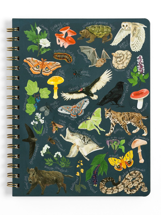 Midnight Flora & Fauna Spiral Notebook, 3 of 4