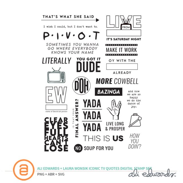 Iconic TV Quotes Digital Stamp Set by Ali Edwards and Laura Wonsik, 1 of 1