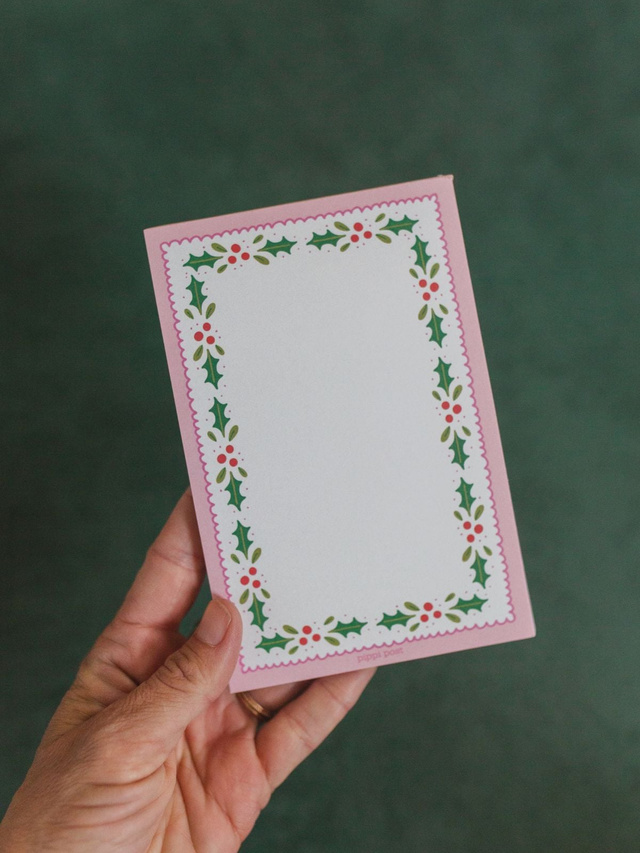 Holly Border Christmas 4×6 Notepad, 1 of 2