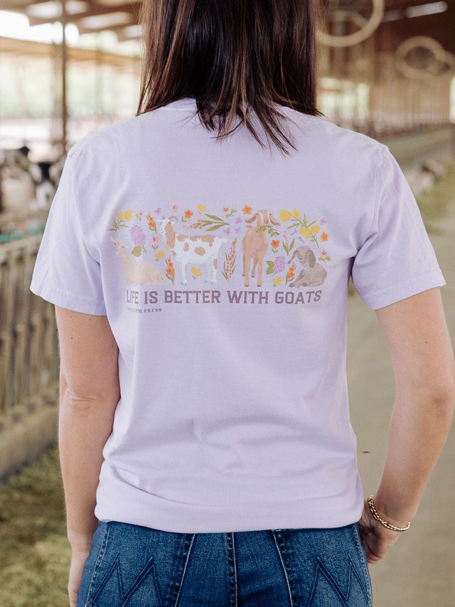 Life Is Better With Goats Tee - Orchid, 1 of 4