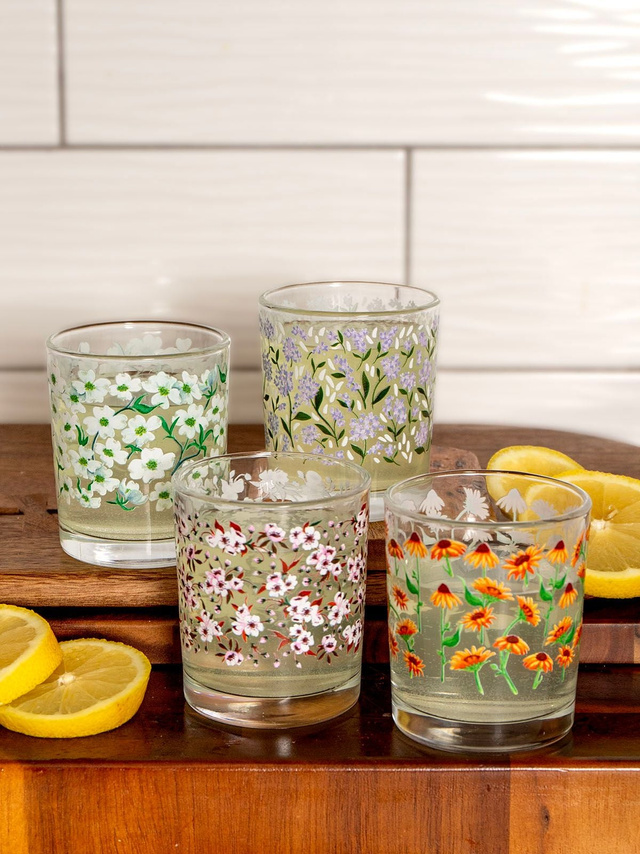 Floral Short Juice Glass Set, 2 of 5