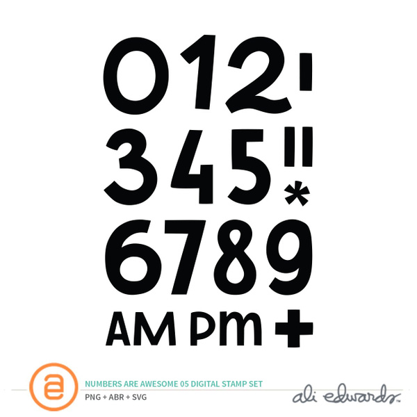 Numbers Are Awesome #5 Digital Stamp Set, 1 of 1