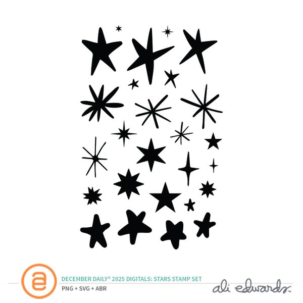 December Daily® 2025 Digital 4×6 Stars Stamp Set, 1 of 1