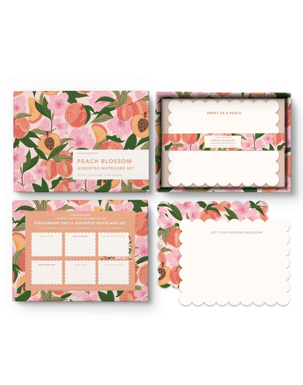 Peach Blossom Assorted Notecard Set, 1 of 4