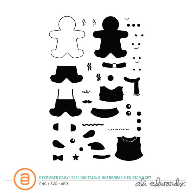 December Daily® 2024 Digital 4×6 Gingerbread Men Stamp Set, 1 of 1