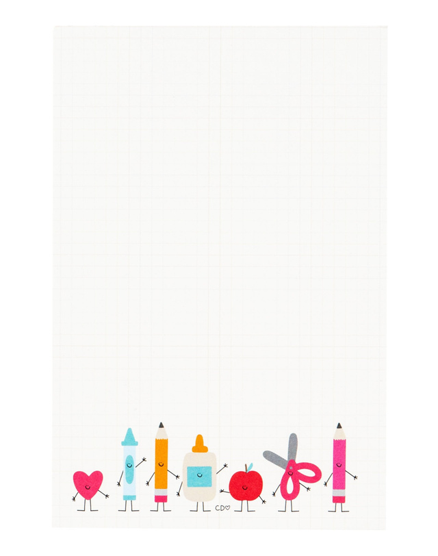 Smiley School Supplies Notepad, 1 of 2
