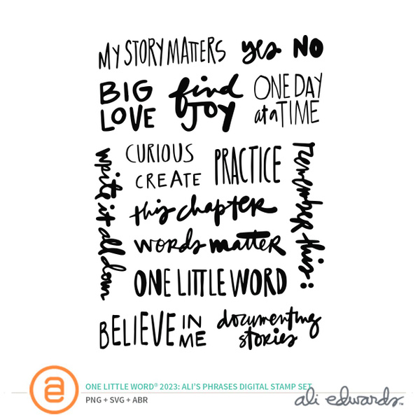 One Little Word® 2023 Ali Phrases Digital Stamp Set, 1 of 1