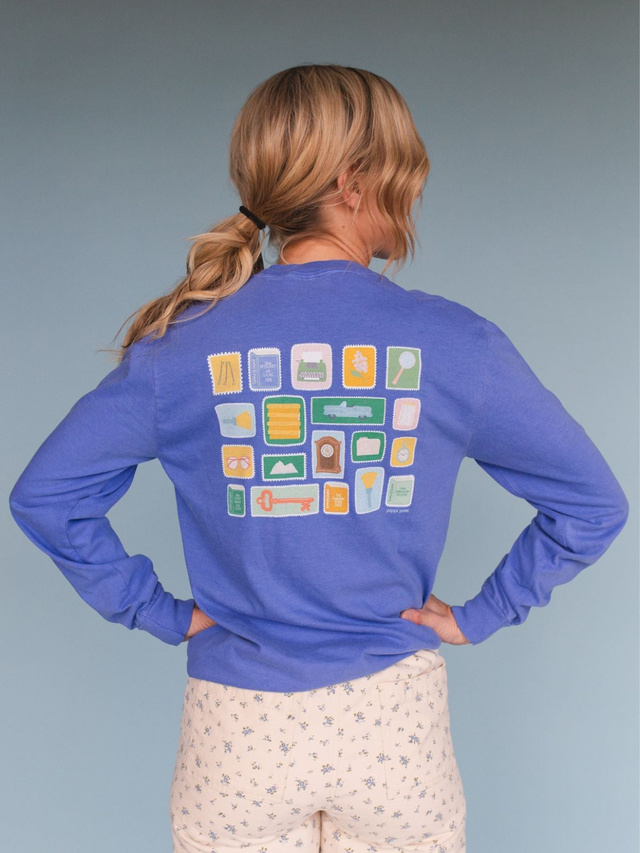 I Know Who Did It Mystery Reader Long-Sleeve Tee - Flo Blue, 1 of 6