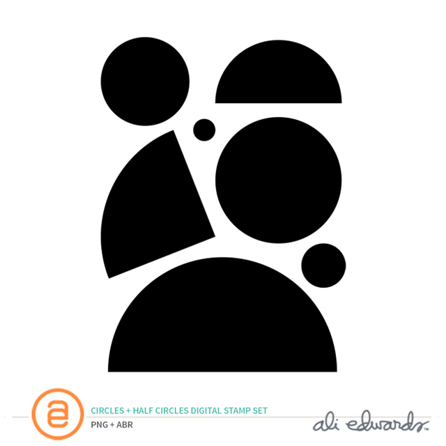 Circles & Half Circles Digital Stamp Set, 1 of 1