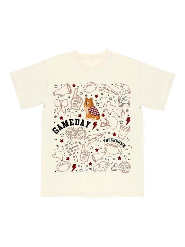College Station Football Game Day Tee - Ivory, 5 of 6