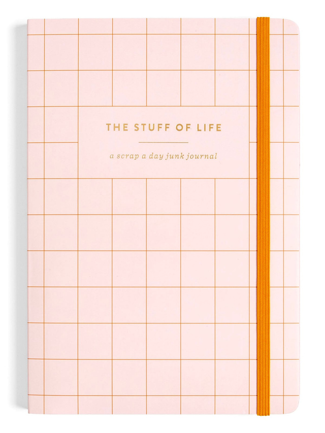 Scrap A Day Junk Journal – The Stuff of Life Pink Grid Cover, 1 of 4