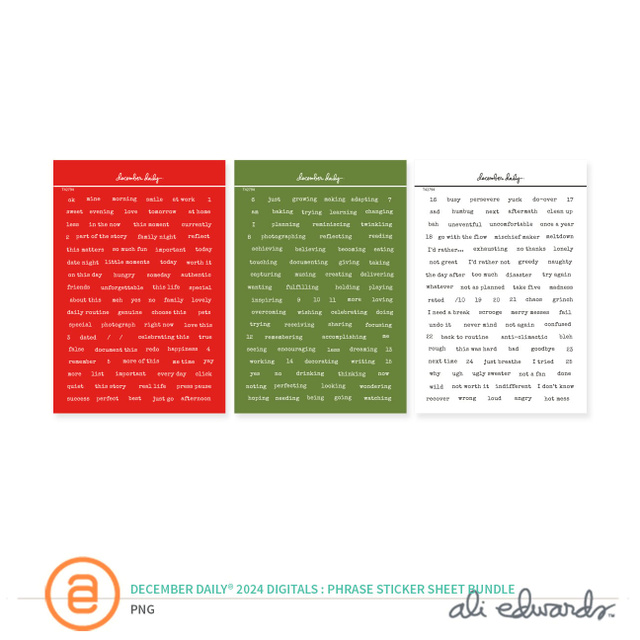 December Daily® 2024 Digital Phrase Sticker Sheet Bundle, 1 of 1