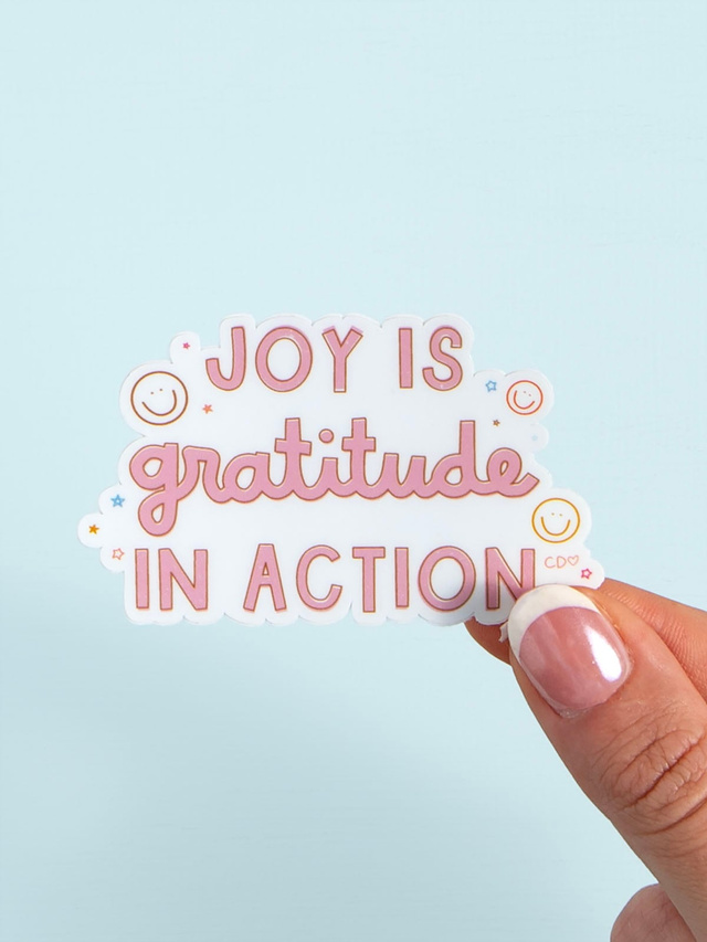 Joy Is Gratitude In Action Decal Sticker, 1 of 2