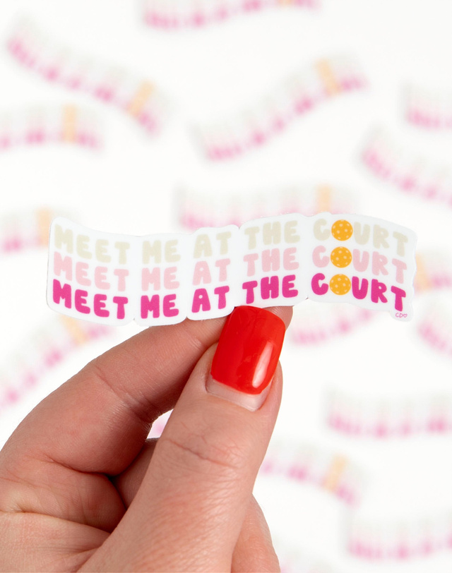 Meet Me At The Court Pickleball Decal Sticker, 1 of 3