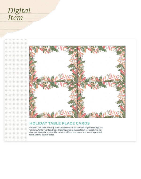 Digital Printable Thanksgiving Table Place Card, 1 of 2