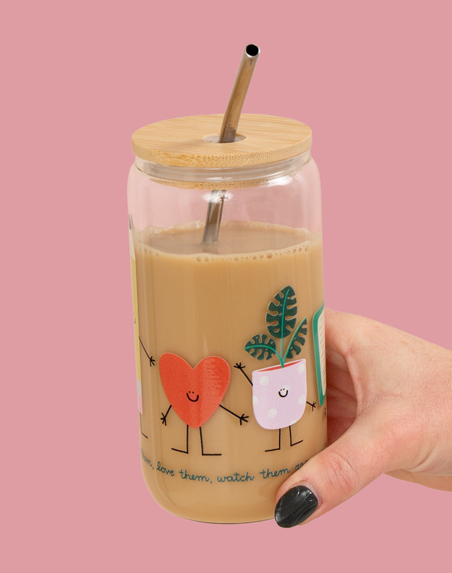 Teach Them Love Them Watch Them Grow Glass Can, 1 of 6