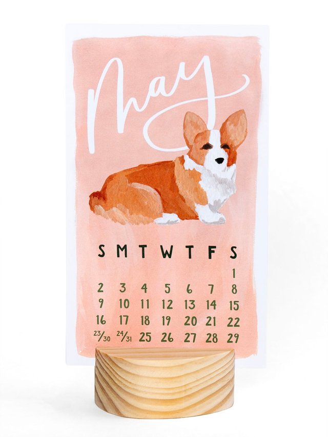 Furry Friends Dogs 2027 Mini Desk Calendar + Wooden Block, 3 of 7