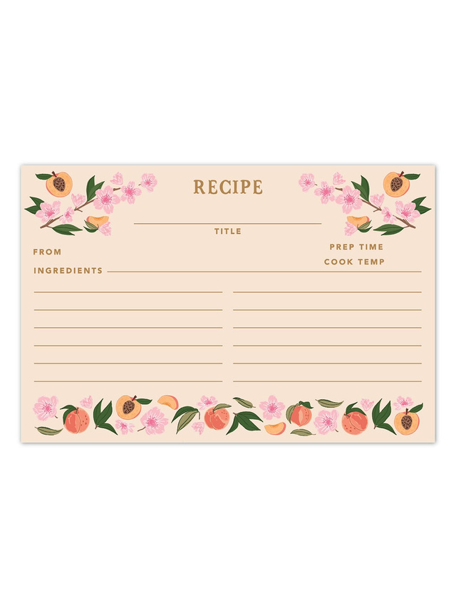 Peach Blossom Recipe Cards, 1 of 2