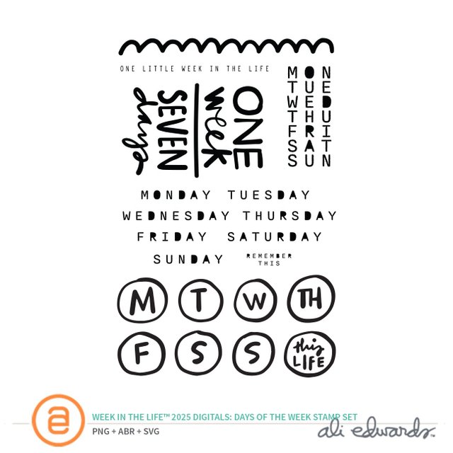 Week In The Life™ 2025 Days Of The Week Digital Stamp Set , 1 of 1
