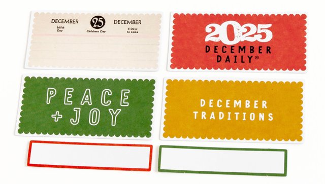 December Cardstock Scallop Label Pack, 2 of 3