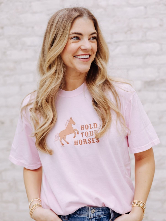 Hold Your Horses Western Tee - Blossom, 1 of 4