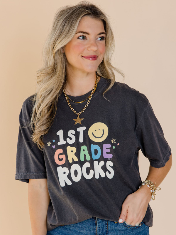 1st Grade Rocks Tee - Pepper, 1 of 3