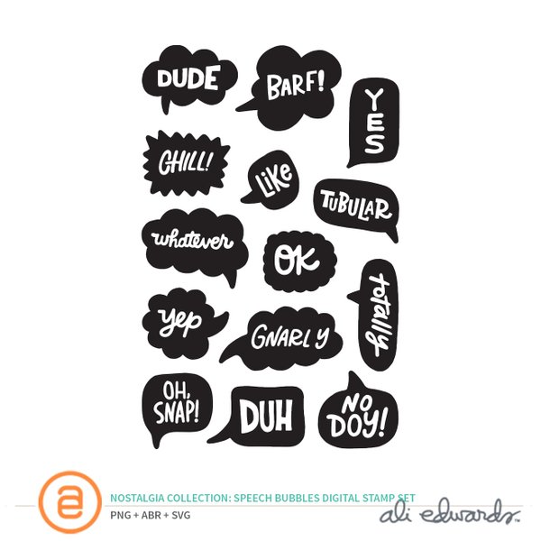 Speech Bubbles 4×6 Digital Stamp Set, 1 of 1