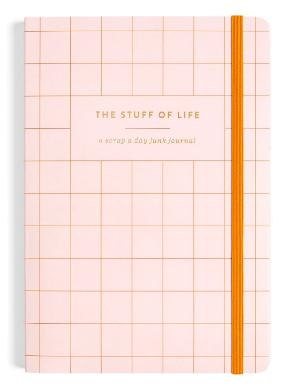 Scrap A Day Junk Journal – The Stuff of Life Pink Grid Cover, 1 of 4
