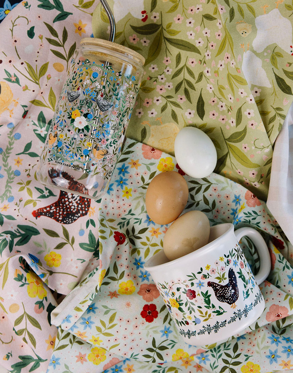 Chickens Folk Floral Mug, 5 of 5