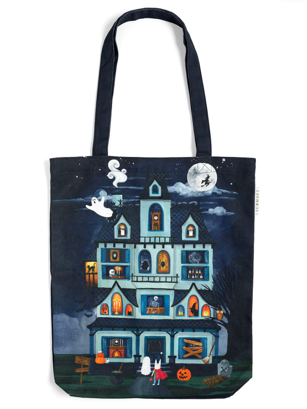 Halloween House Canvas Tote Bag, 5 of 6