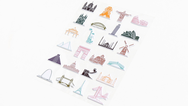 World Icons Puffy Sticker Sheet, 2 of 2