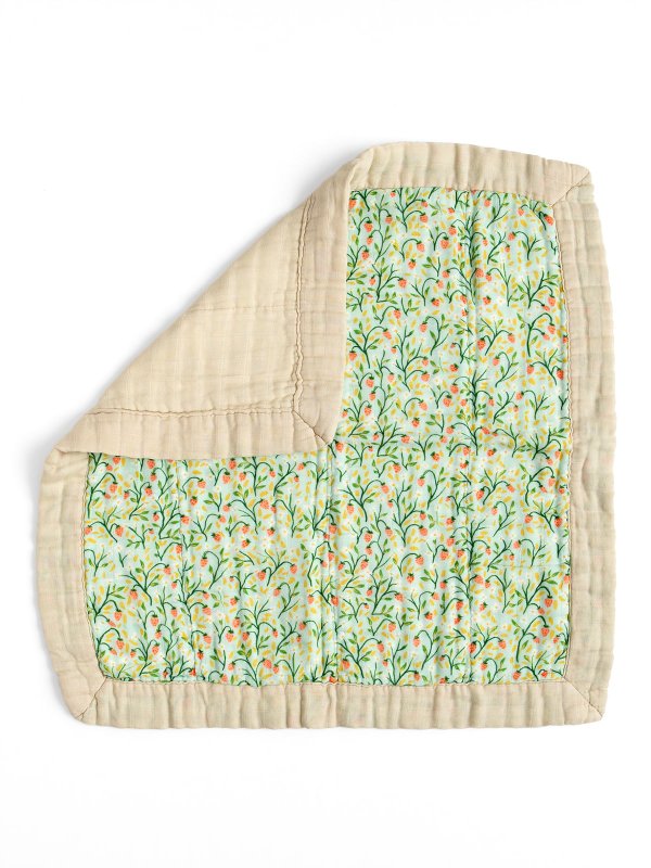 Strawberry Meadow Baby Lovey Muslin Blanket, 4 of 6