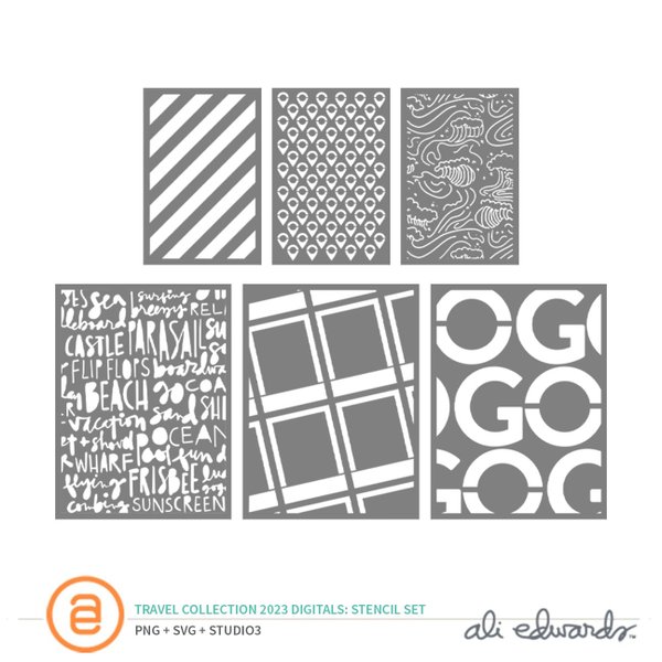 Travel Collection 2023 Digital Stencil Set, 1 of 1
