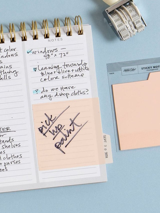 Tabbed Transparent Sticky Notes - Pink, 4 of 4