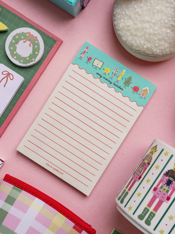 Very Merry Teacher Christmas 4×6 Lined Notepad, 2 of 3