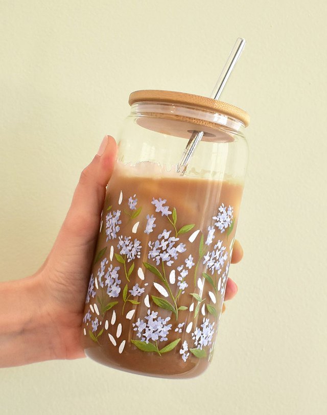 Hydrangeas 16oz Glass Can, 2 of 4