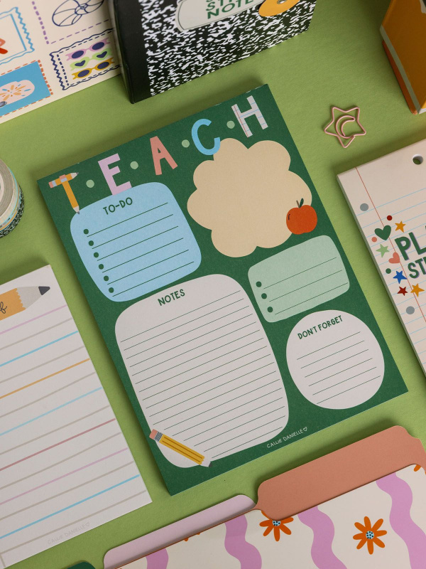 Teach School-Themed Daily Planner 6×8 To Do Notepad, 2 of 3