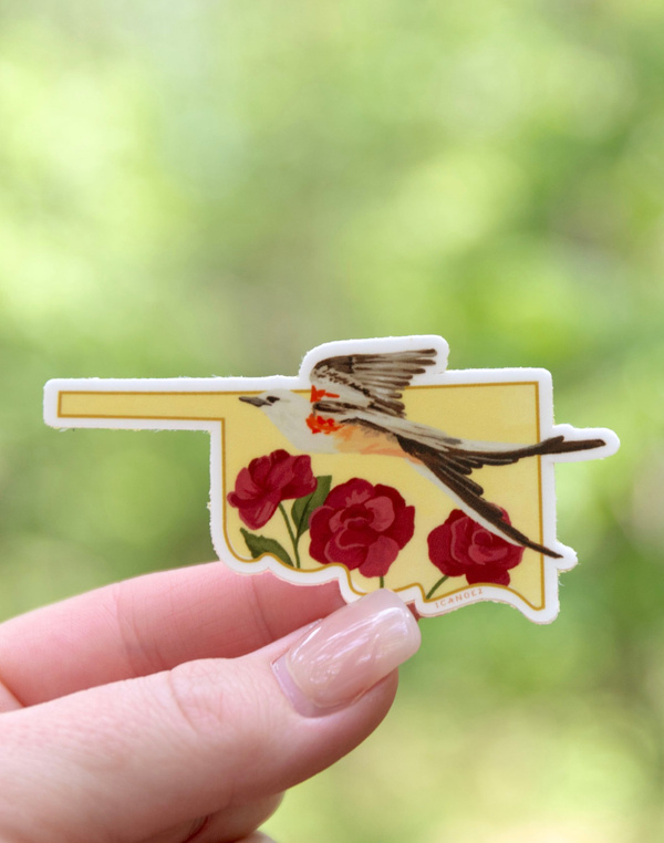 Birds & Blooms Oklahoma Decal Sticker, 1 of 5