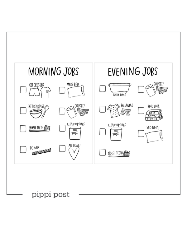 Kids Chore Chart Digital - Coloring Page	, 1 of 1