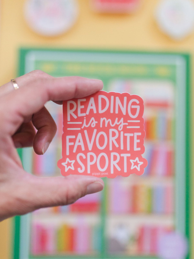 Reading Is My Favorite Sport Book Lover Decal Sticker, 1 of 2