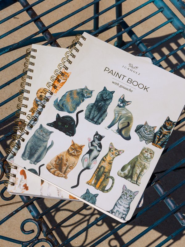 Feline Friends Cats Learn-To-Paint Gouache Paint Book, 1 of 8