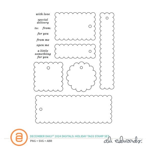 December Daily® 2024 Digital 6×8 Holiday Tag Stamp Set, 1 of 1