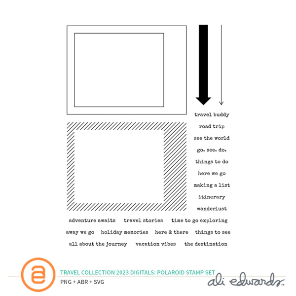 Travel Collection 2023 6×8 Digital Polaroid Stamp Set, 1 of 1